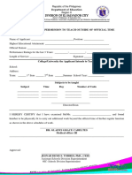 Application Form For Permit To Teach