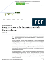 Los 5 Avances Más Importantes de La Biotecnología - Agriculturers - Com - Red de Especialistas en Agricultura