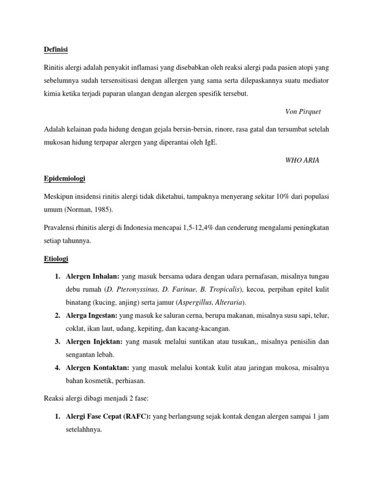 Panduan Lengkap Rinitis Alergi | PDF