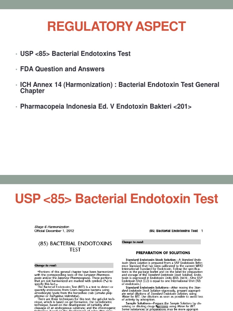 Bacterial Endotoxin Test 14 03 17 PDF PDF Sensitivity And