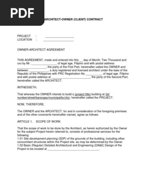 ARCHITECT-CLIENT CONTRACT