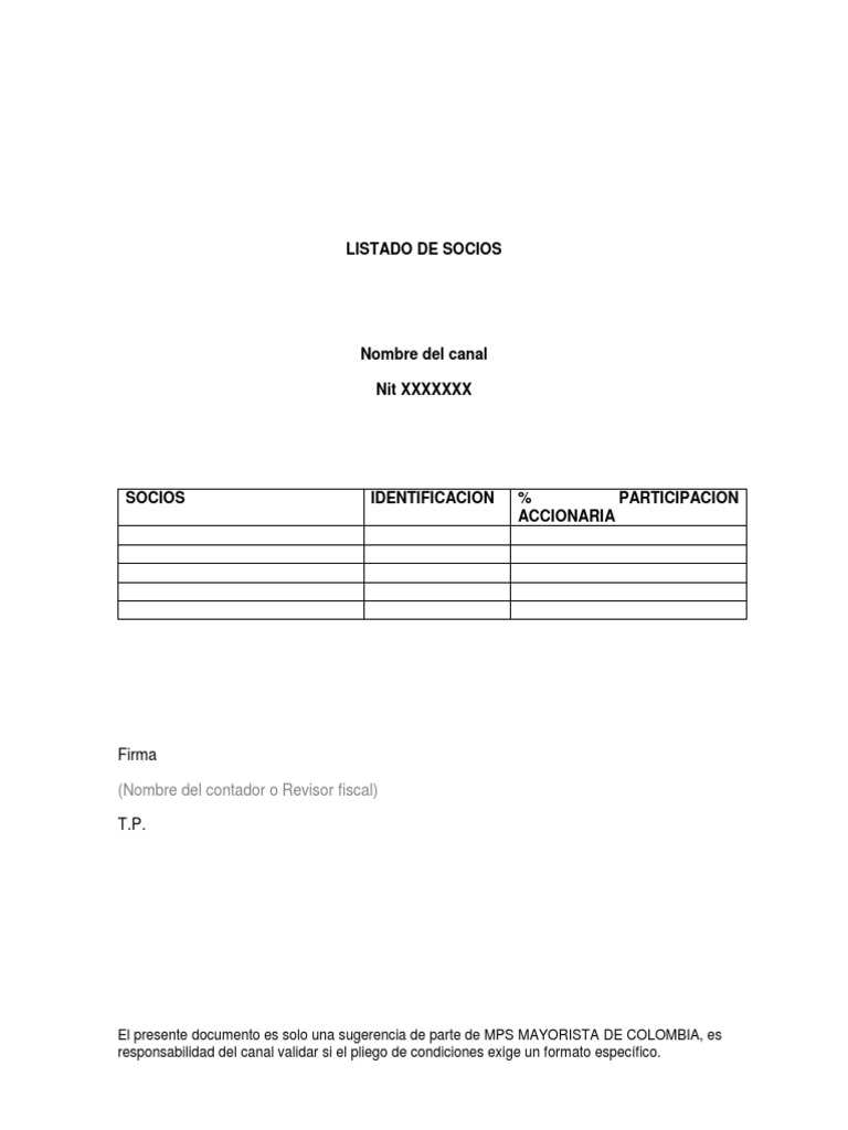 Certificacion Composicion Accionaria | PDF