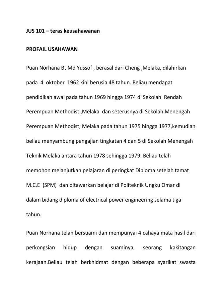 Profail Usahawan