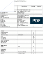 List of Tools and Inventory 2nd Sem