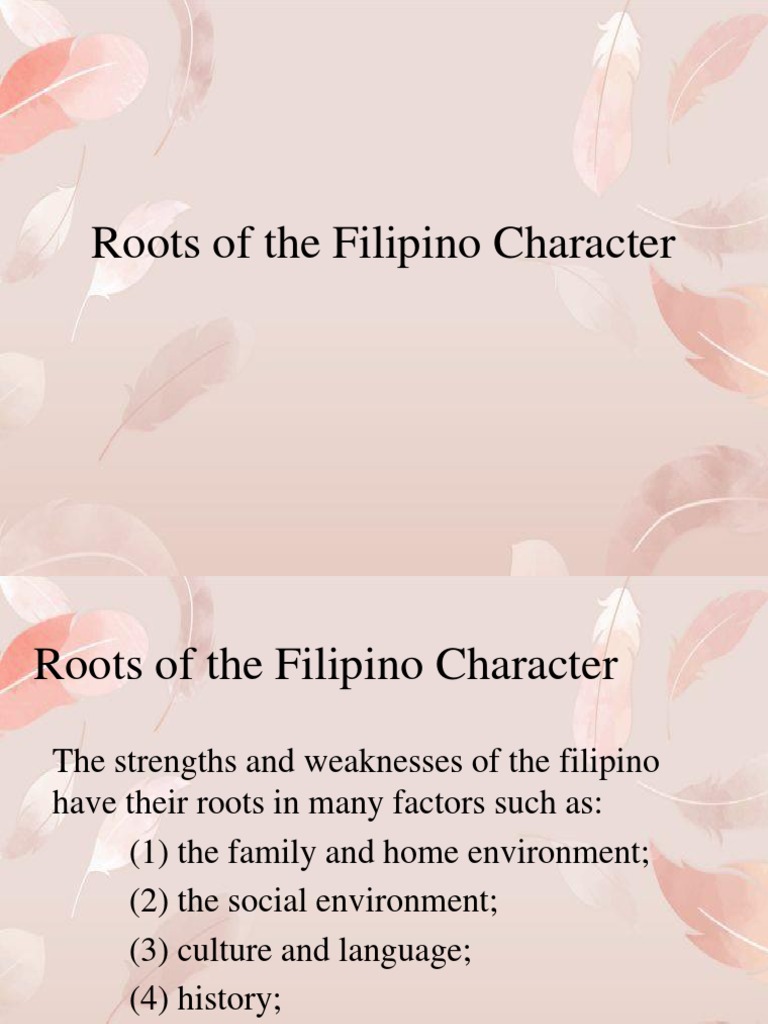Roots of Filipino Character Traits | PDF | Parenting | Relationships