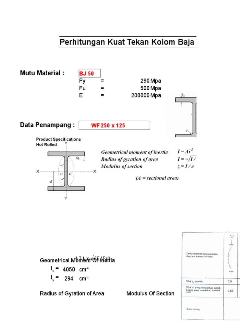 Kuat Tekan Kolom Baja WF250 | PDF | Dynamics (Mechanics) | Classical ...