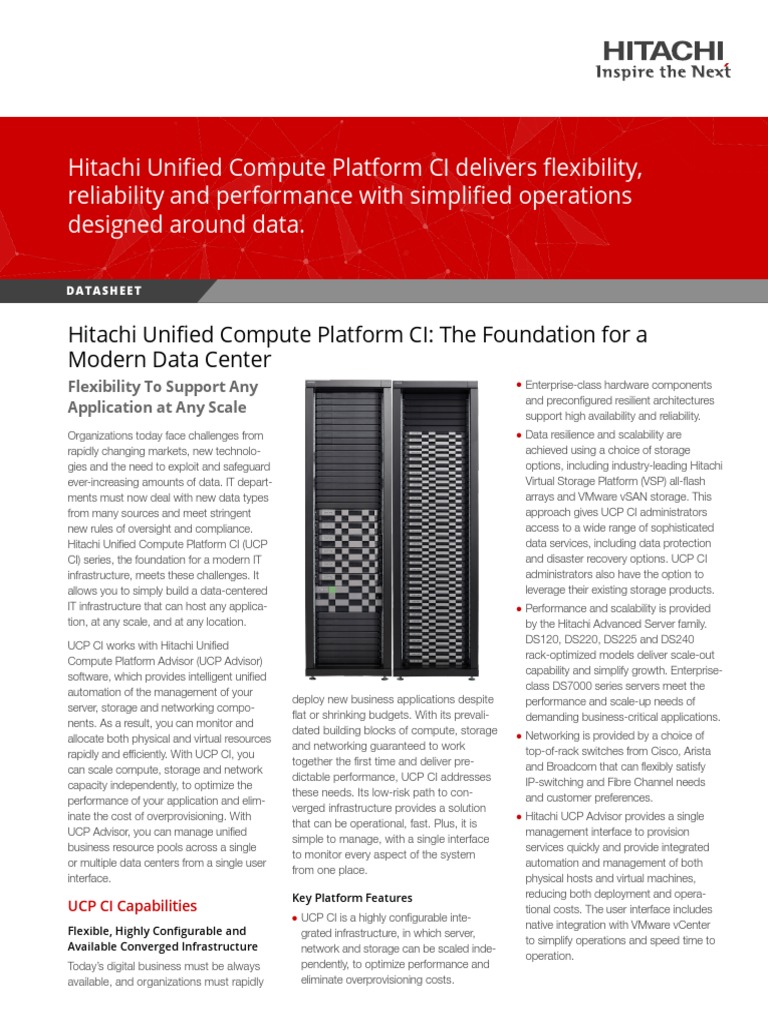 Unified Compute Platform Ci Datasheet | PDF | Scalability | Data Center