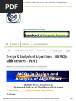 Design & Analysis of Algorithms - 88 MCQs With Answers - Part 1 - Department of Computer Engineers PDF