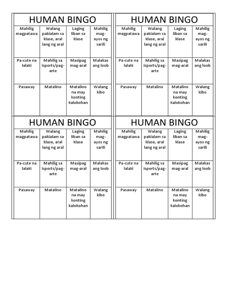Human Bingo | PDF