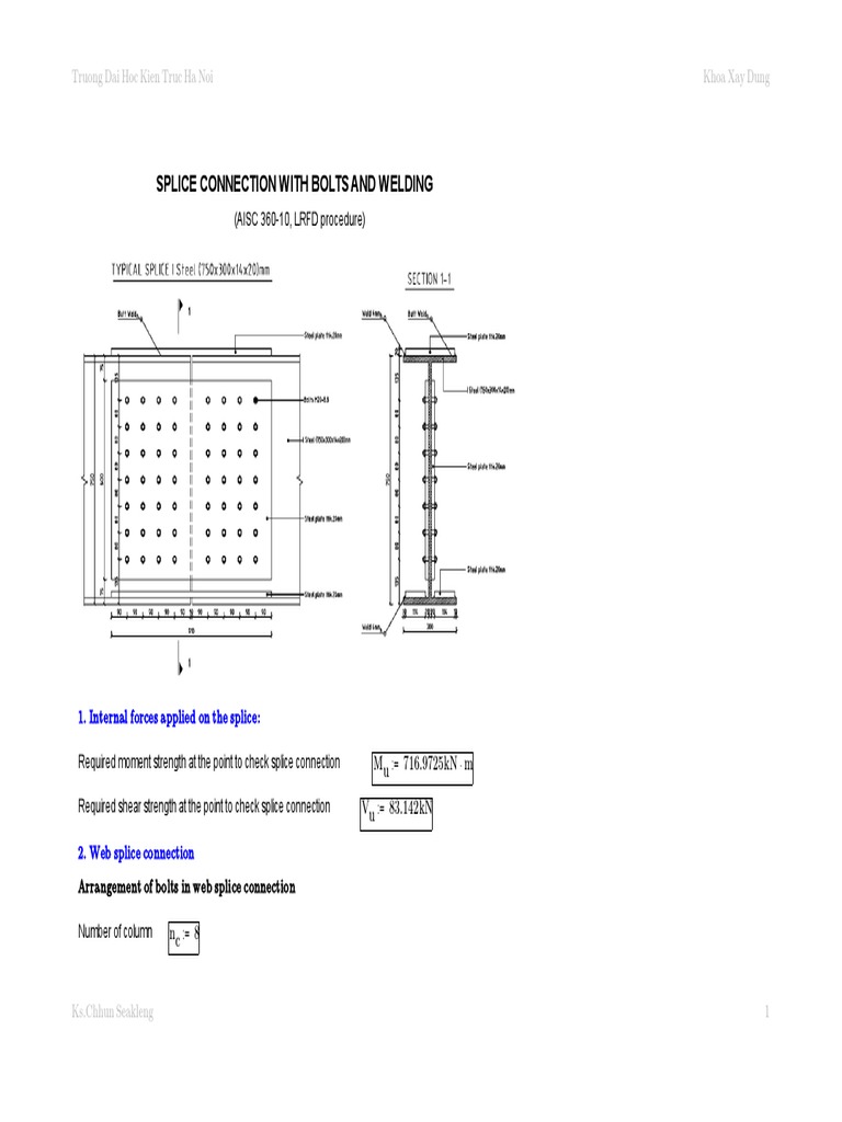 Beam Splice Connection Design Analysis | PDF | Structural Steel | Screw