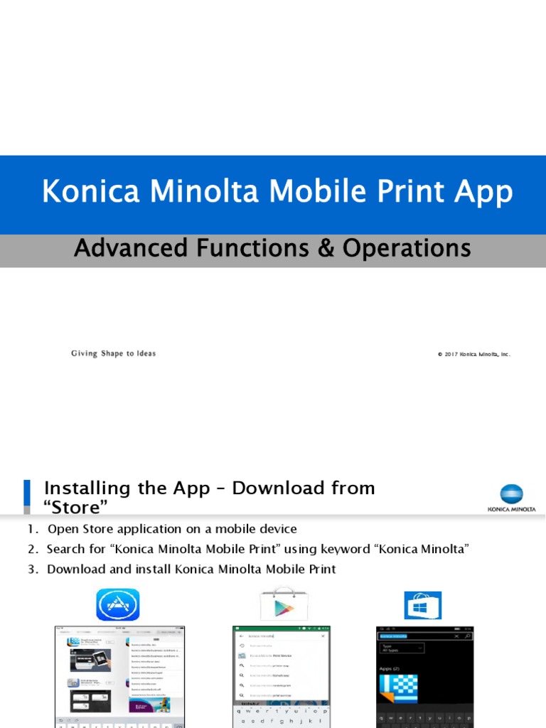 konica minolta android printer app