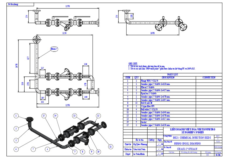Piping Spool Drawing for Chemical Injection | PDF | Pipe (Fluid ...