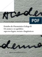 Os Nomes e Os Apelidos. Aspectos Legais, Sociais e Sociolinguisticos (Estudos de Onomástica Galega II) RAG