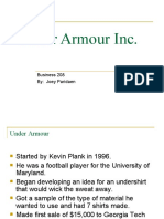 Under Armour Inc.: Business 208 By: Joey Paridaen