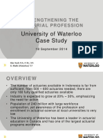 Strengthening The Actuarial Profession - U of Waterloo