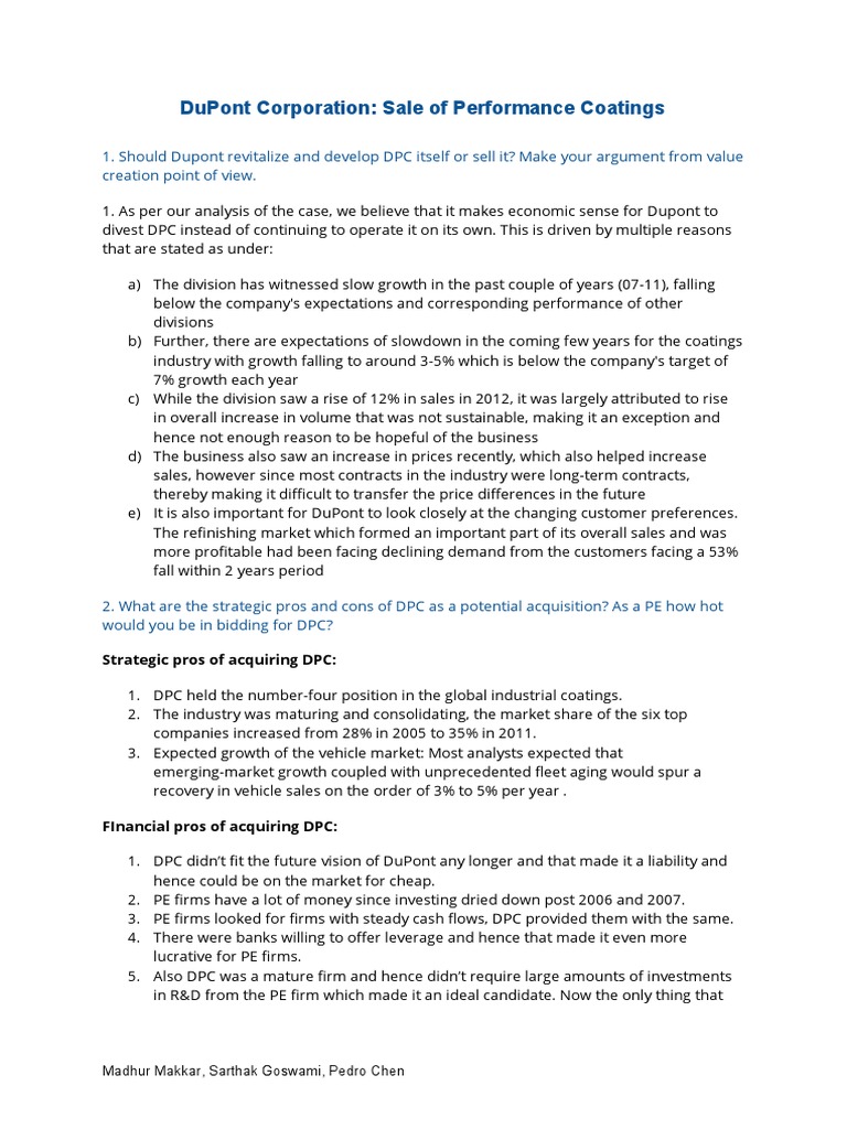 DuPont PDF PDF Cost Of Capital Earnings Before Interest
