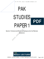 Pakistan Studies Paper 1 Section