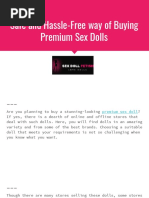 Safe and Hassle-Free Way of Buying Premium Sex Dolls