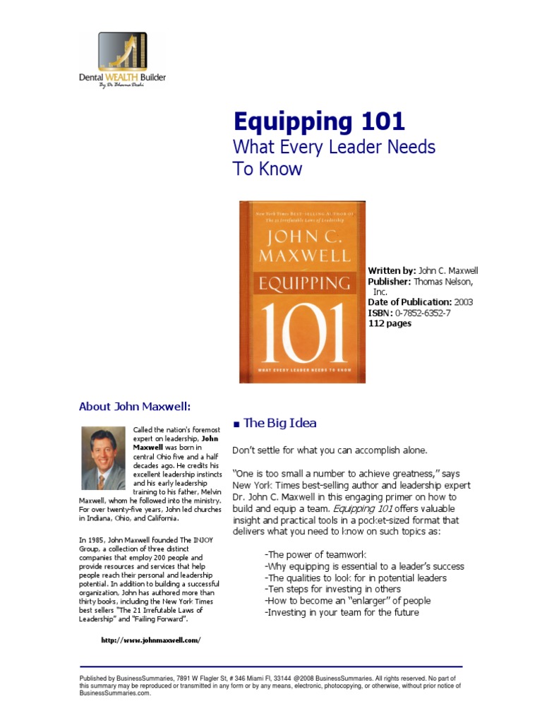 Equipping 101 | PDF | Leadership | Psychological Concepts