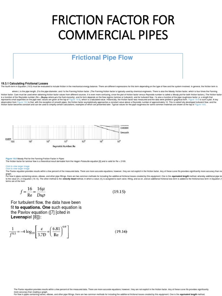 Friction Factor in Steel Pipe Flow | PDF | Reynolds Number | Fluid Dynamics