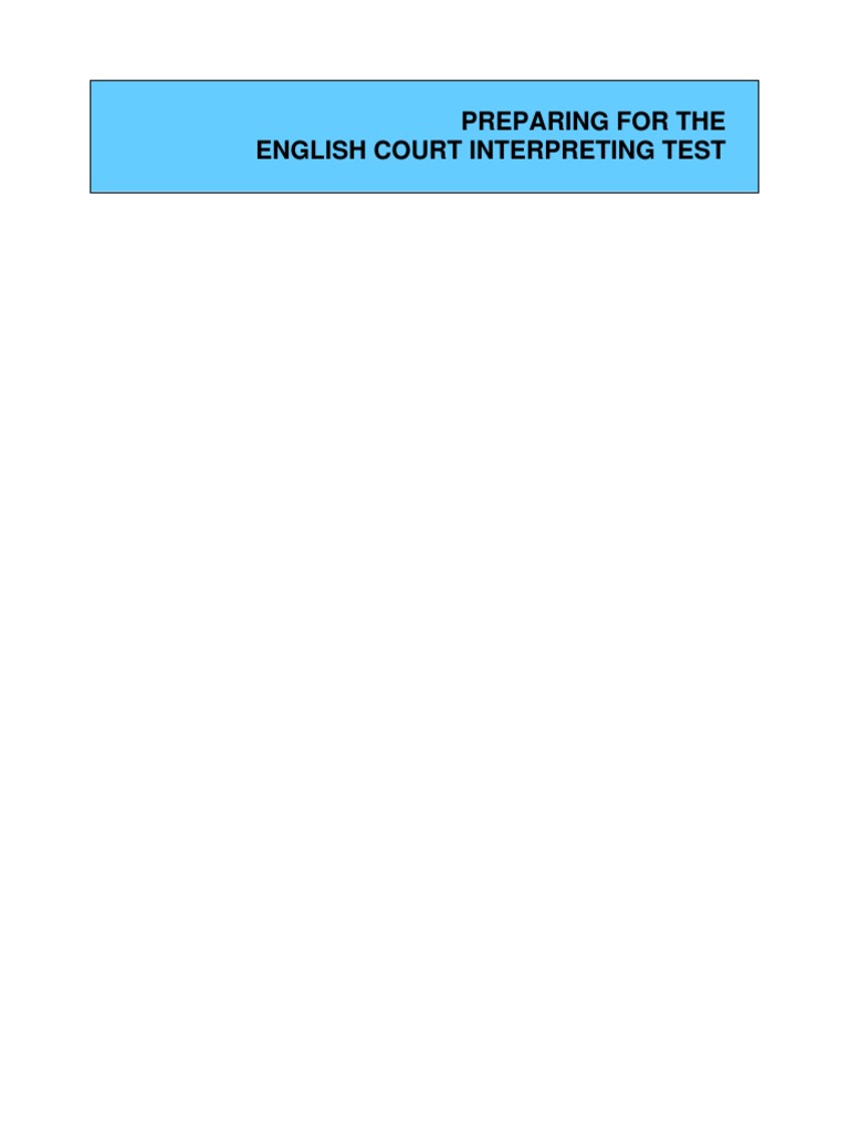Court Interpreter Exam Preparation Guide | PDF | Language ...