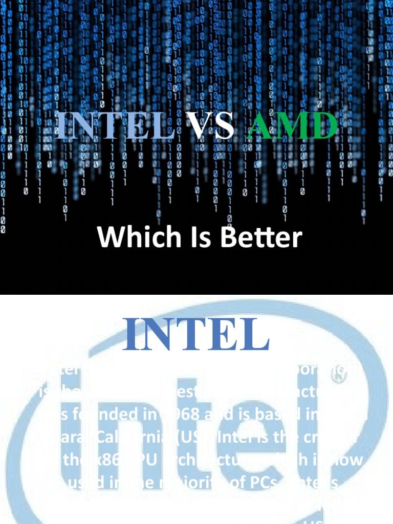 Intel Vs Amd | PDF | Microcomputers | Advanced Micro Devices