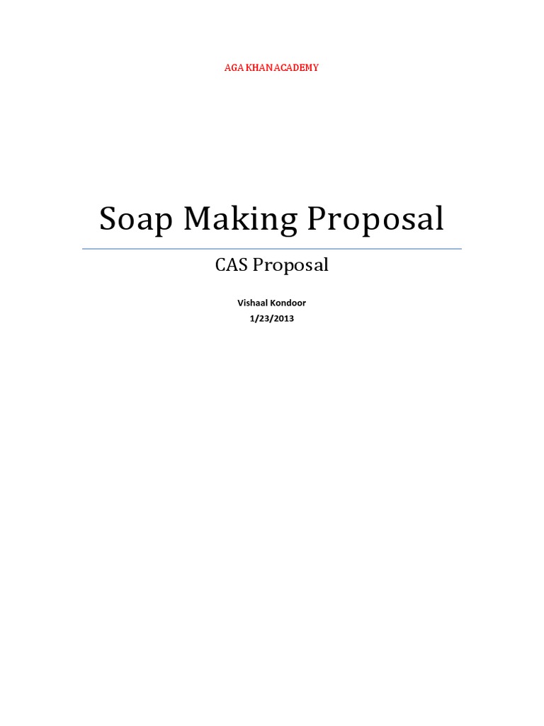 Soap Making Proposal PDF Behavior Modification Learning
