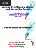 Various 21st Century Literary Genres