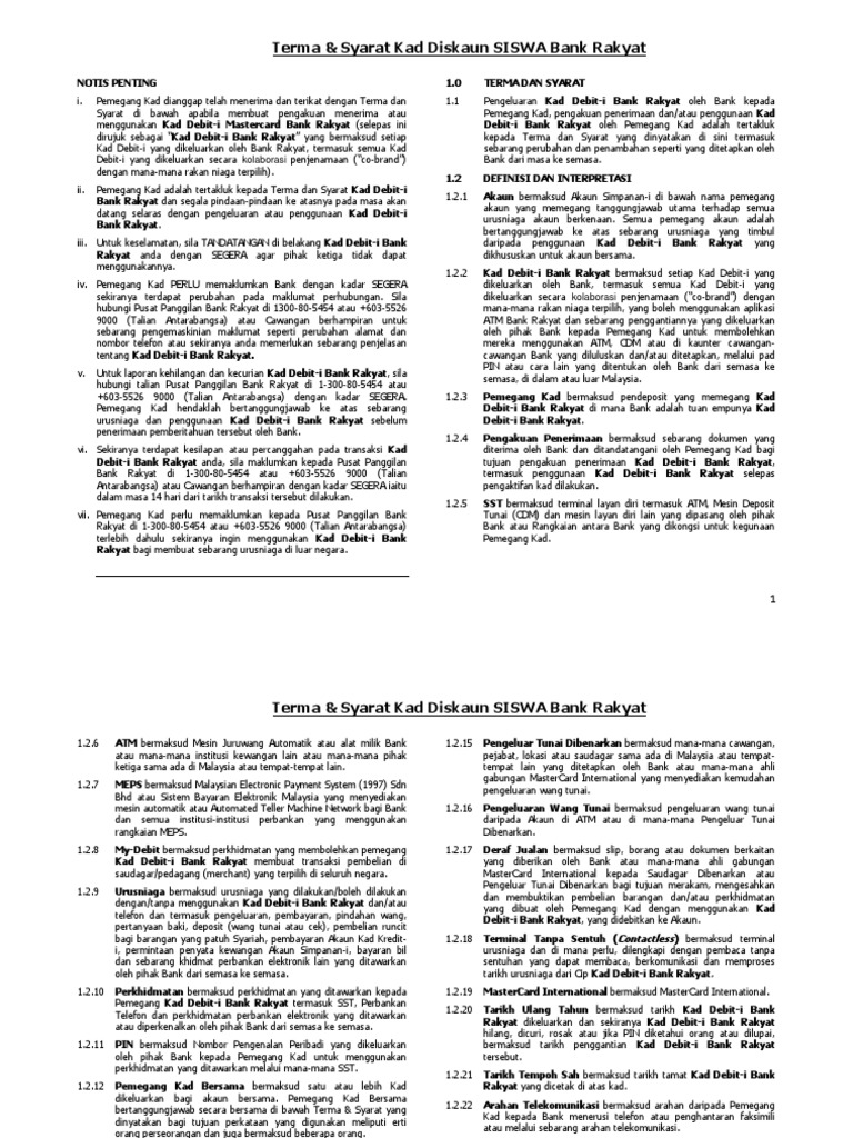Kad Bank Rakyat Pdf