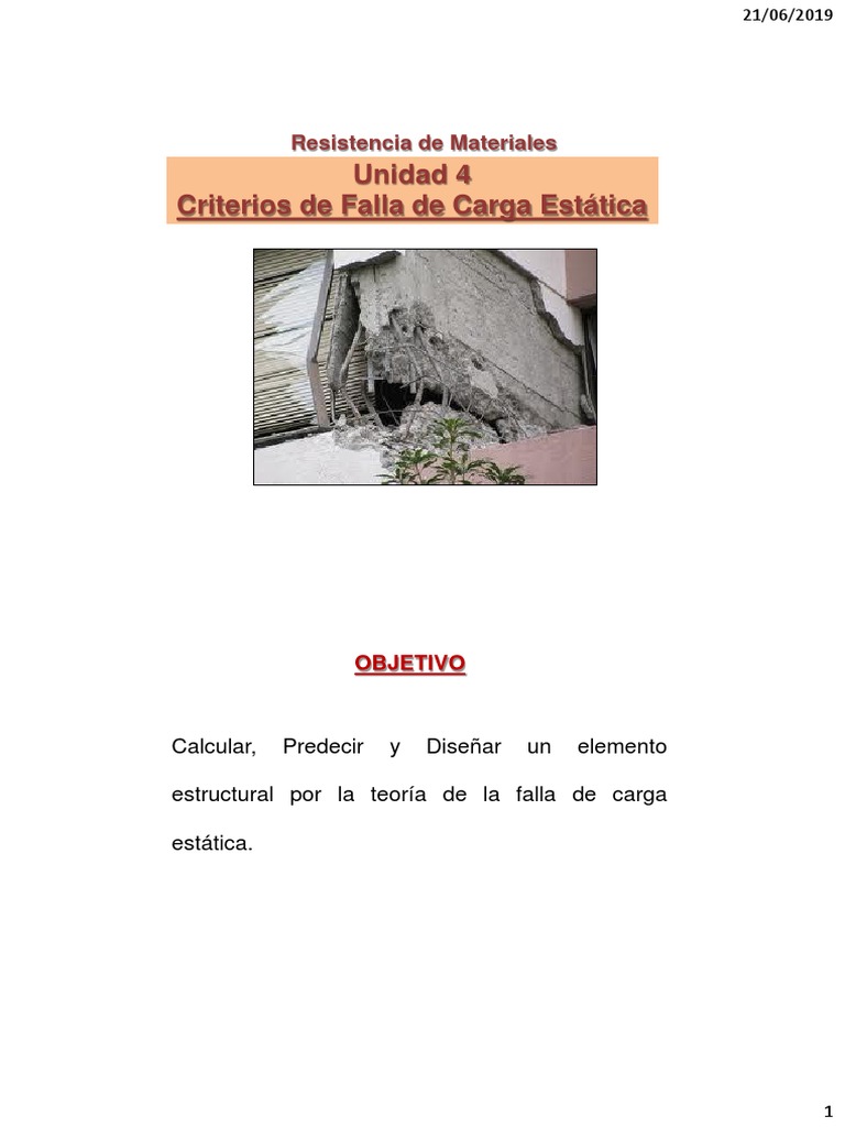 Criterio De Fallas Carga Estática Pdf Resistencia De Materiales