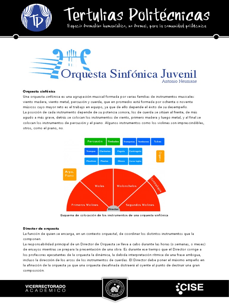 Esquema de la Orquesta Sinfónica | PDF | Instrumentos musicales ...
