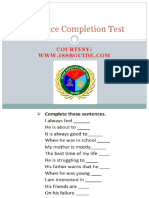 ISSB Sentence Completion Test English