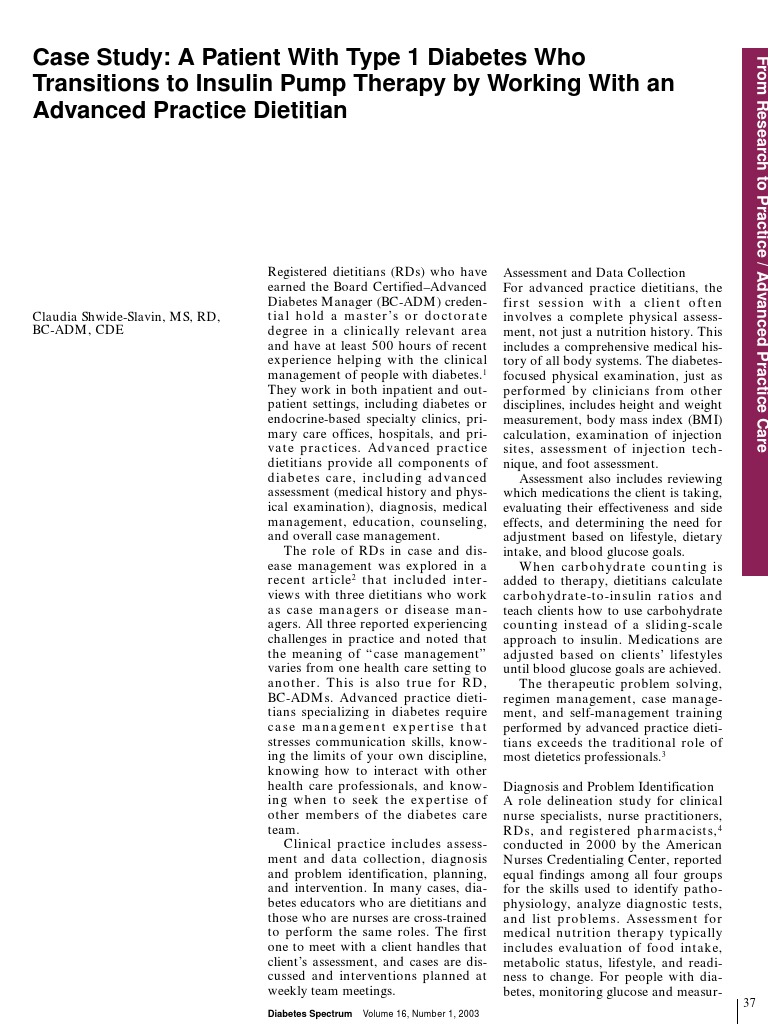 Case Study: Type 1 Diabetes Management | PDF | Hypoglycemia | Diabetes ...