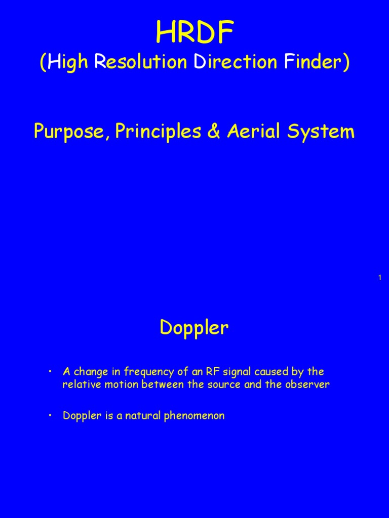 HRDF: High Resolution Direction Finder | PDF | Doppler Effect | Antenna ...