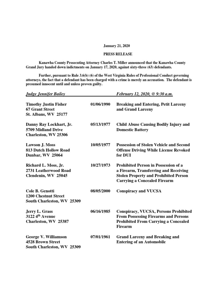 KanawhaCountyindictments JPG PDF Burglary Larceny
