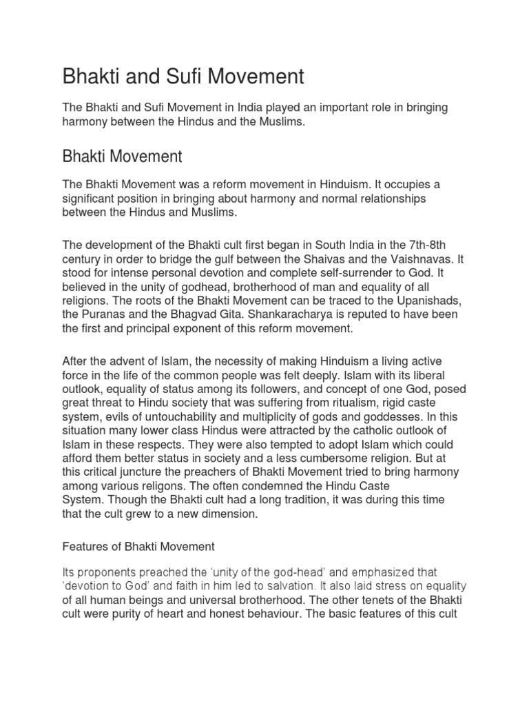 Bhakti and Sufi Movement | PDF | Bhakti | Bhakti Movement