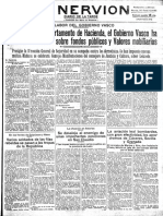 Periódico El Nervión 20 Octubre 1936 Racionamiento en Bilbao