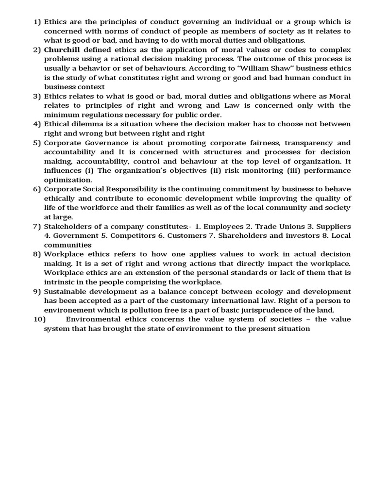 Understanding Business Ethics Principles | PDF