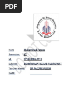 BIOINFORMATICS LAB Report