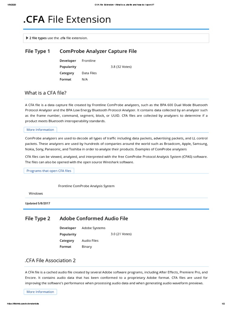 CFA File Extension What Is A .Cfa File and How Do I Open It PDF Bluetooth File Format
