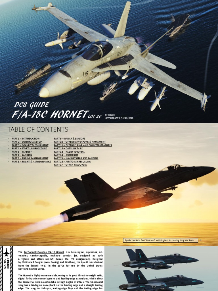 Dcs Fa 18c Hornet Guide Pdf Mc Donnell Douglas F A 18 Hornet Aviation