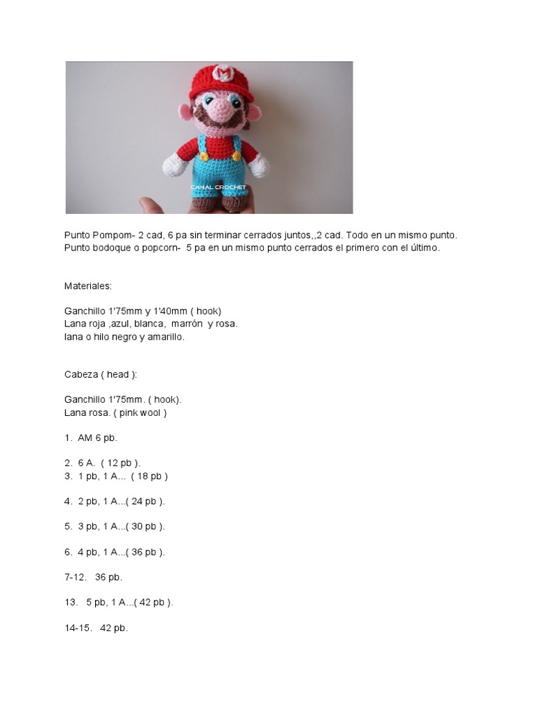 Mario Bross Amigurumi Tutorial PDF | PDF | Sports