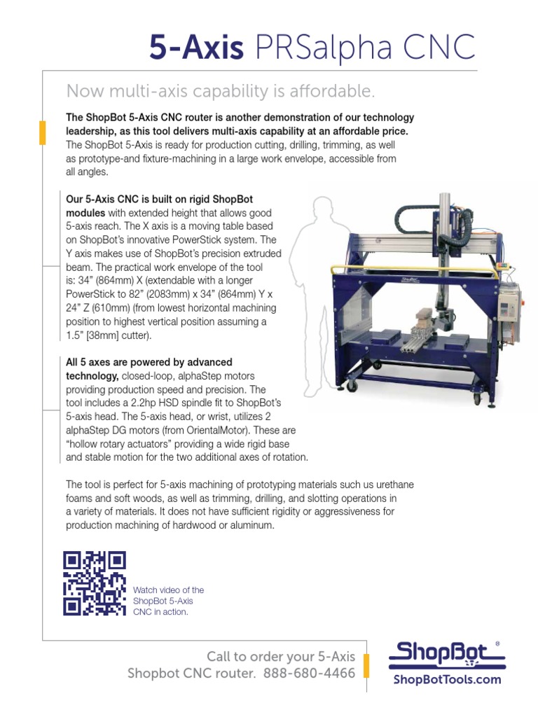 ShopBot Specsheet 5axis | PDF | Numerical Control | Engineering
