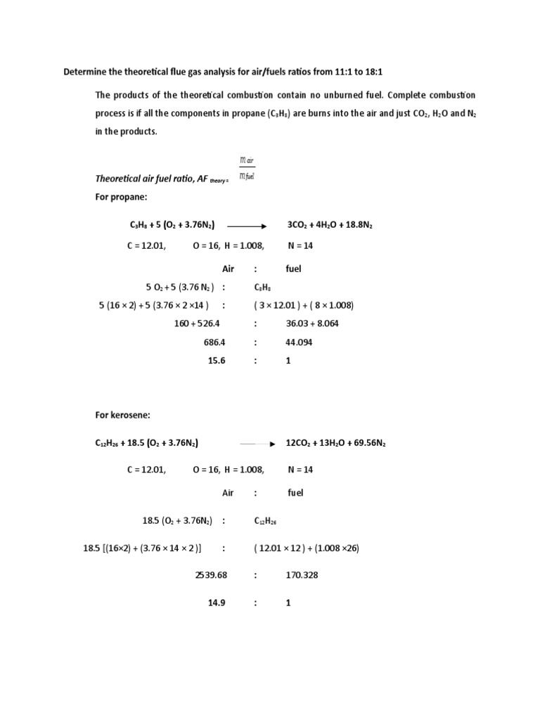 Theoretical Flue Gas Analysis for Combustion | PDF | Propane | Combustion