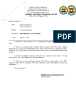 Initial Report on Fire Incident- Pagadian CPS dated 03 April 2019
