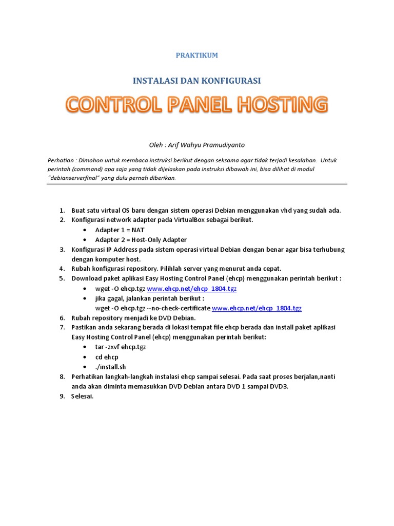 Praktikum Control Panel Hosting Pdf Pdf Komputer