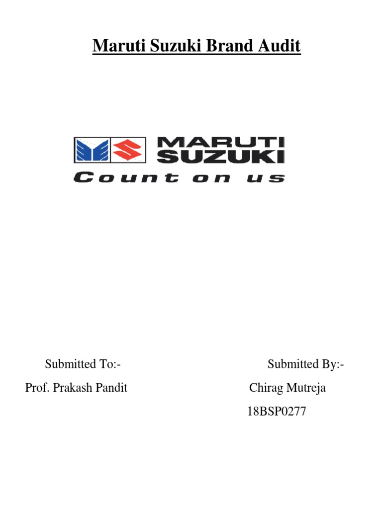 Maruti Suzuki Brand Audit | PDF | Brand | Motor Vehicle