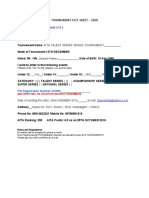 Entry Form: Tournament Fact-Sheet - 2010