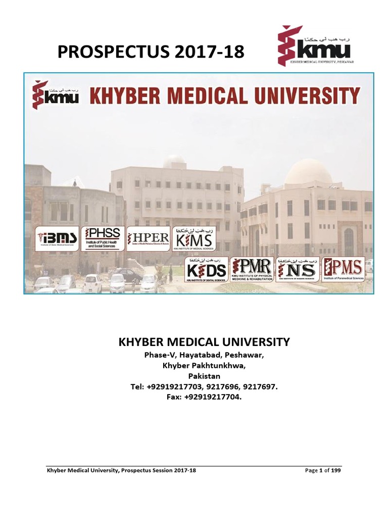 Khyber Medical University Prospectus 2017-18 | PDF | Medical School ...