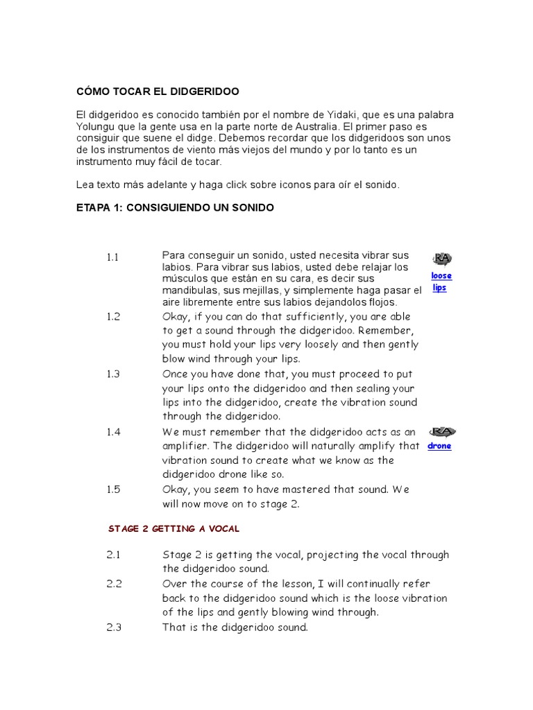 How To Play The Didgeridoo PDF Breathing Sound Production